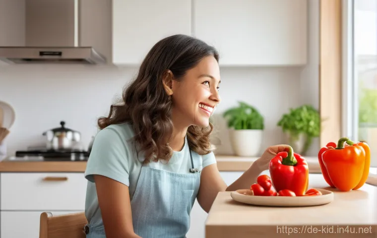아동 언어 지도의 원리 - Image Prompt 1: The Magic of Everyday Conversation in the Kitchen**