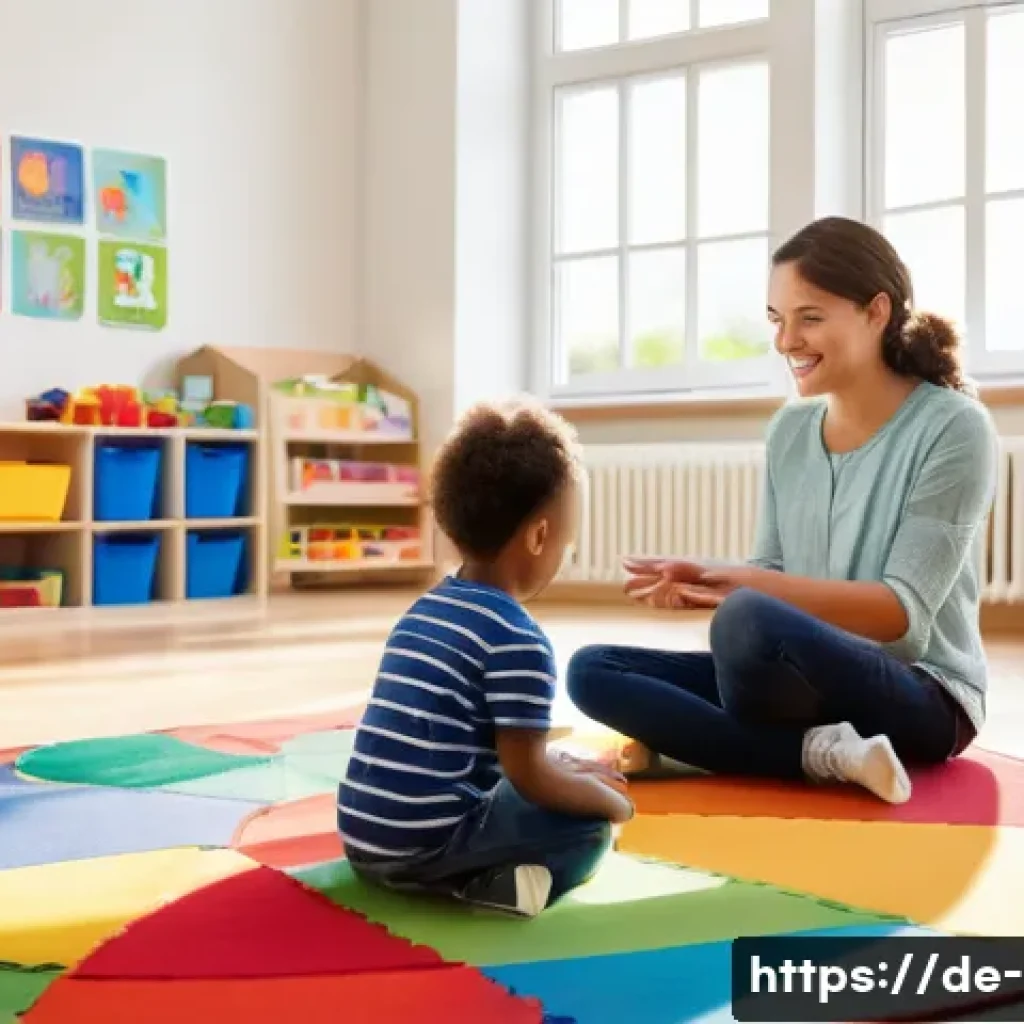 아동 관찰 및 평가 방법 - A warm and engaging kindergarten classroom scene showing a female early childhood educator participa...