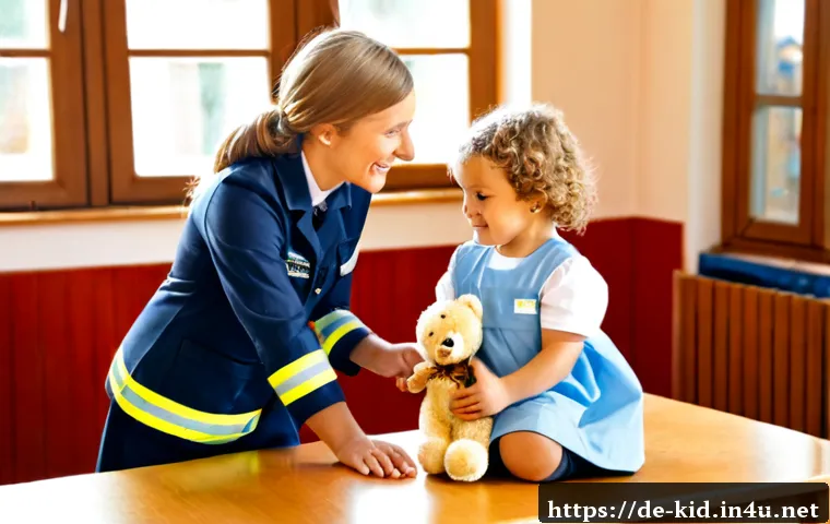 역할 놀이의 중요성 - Photorealistic bright German kindergarten classroom during imaginative role play, two preschool chil...